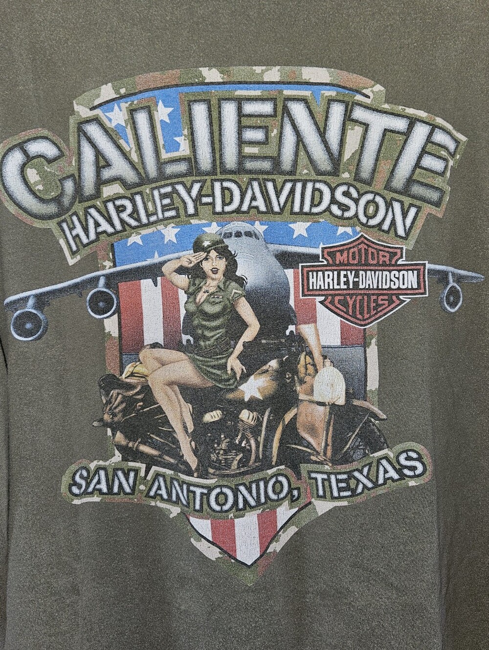 Harley-Davidson Kids Olive Green Caliente Motorcycle Graphic Tee